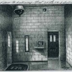 Drawing of remote underground cell (also known as the Silverstein Suite) at Leavenworth in Kansas, by Thomas Silverstein