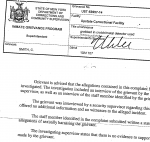 NYS DOCCS response to a sexual harassment grievance filed by Carey Smith.